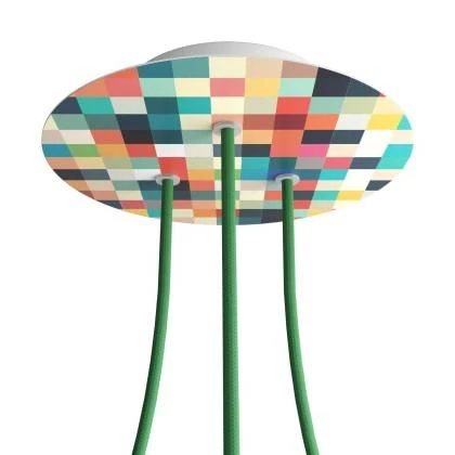 Rose-One compleet rond plafondkap-kit 200 mm. met 3 gaten en 4 zijgaten - PROMO