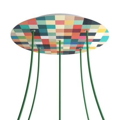 Rose-One compleet rond plafondkap-kit 400 mm. met 5 gaten en 4 zijgaten - PROMO