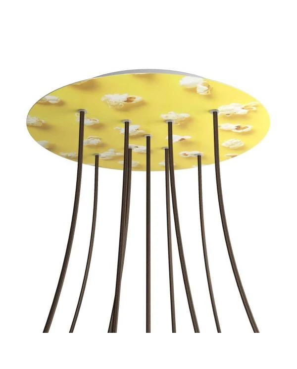 Rose-One compleet rond plafondkap-kit 400 mm. met 9 gaten in X vorm en 4 zijgaten - PROMO