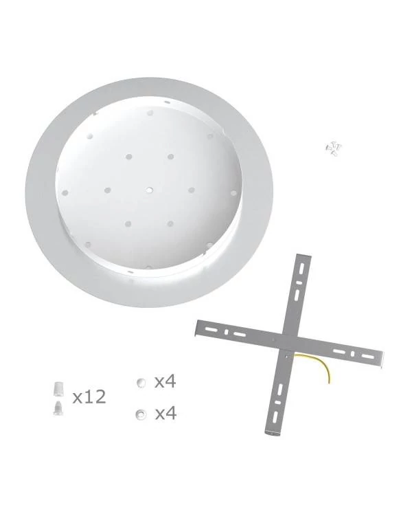 Rose-One compleet rond plafondkap-kit 400 mm. met 12 gaten en 4 zijgaten - PROMO