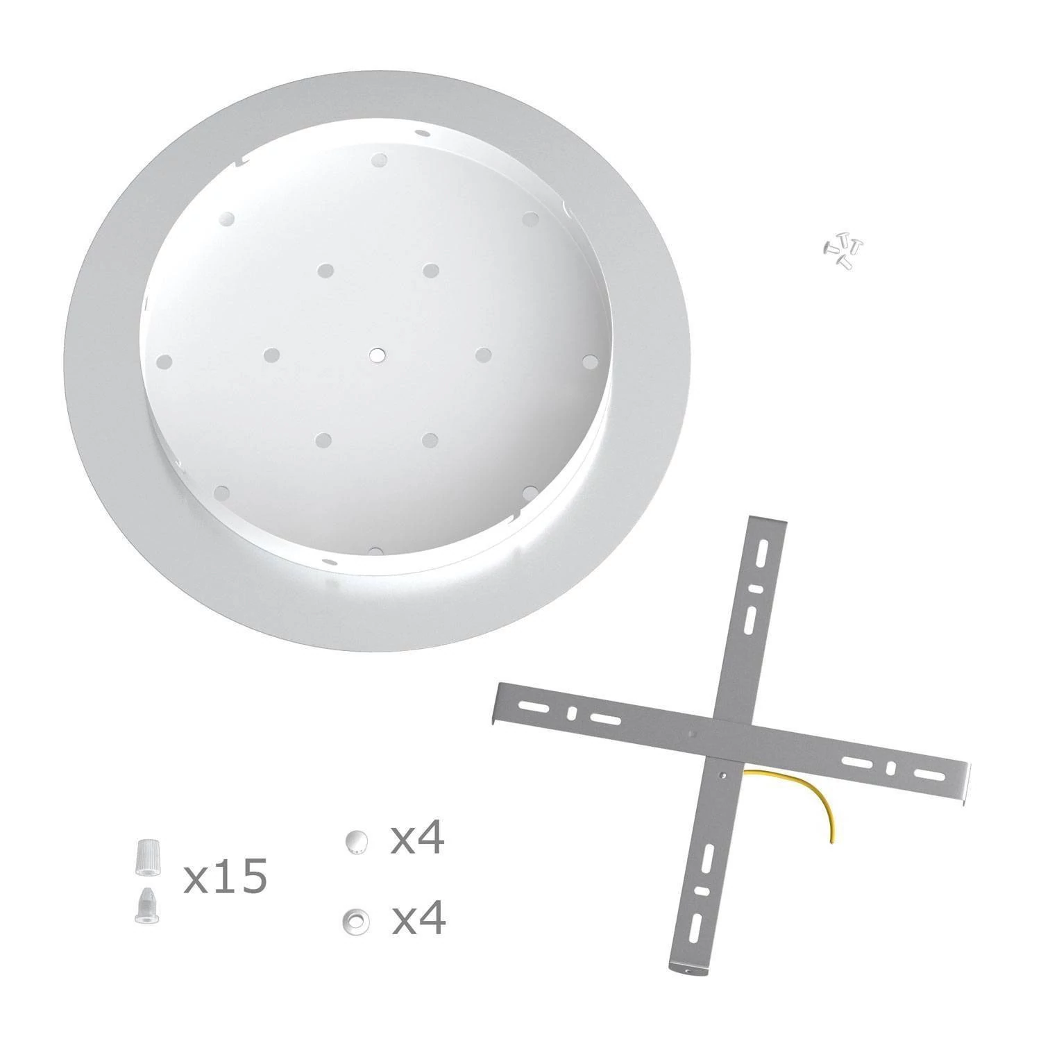 Rose-One compleet rond plafondkap-kit 400 mm. met 15 gaten en 4 zijgaten - PROMO