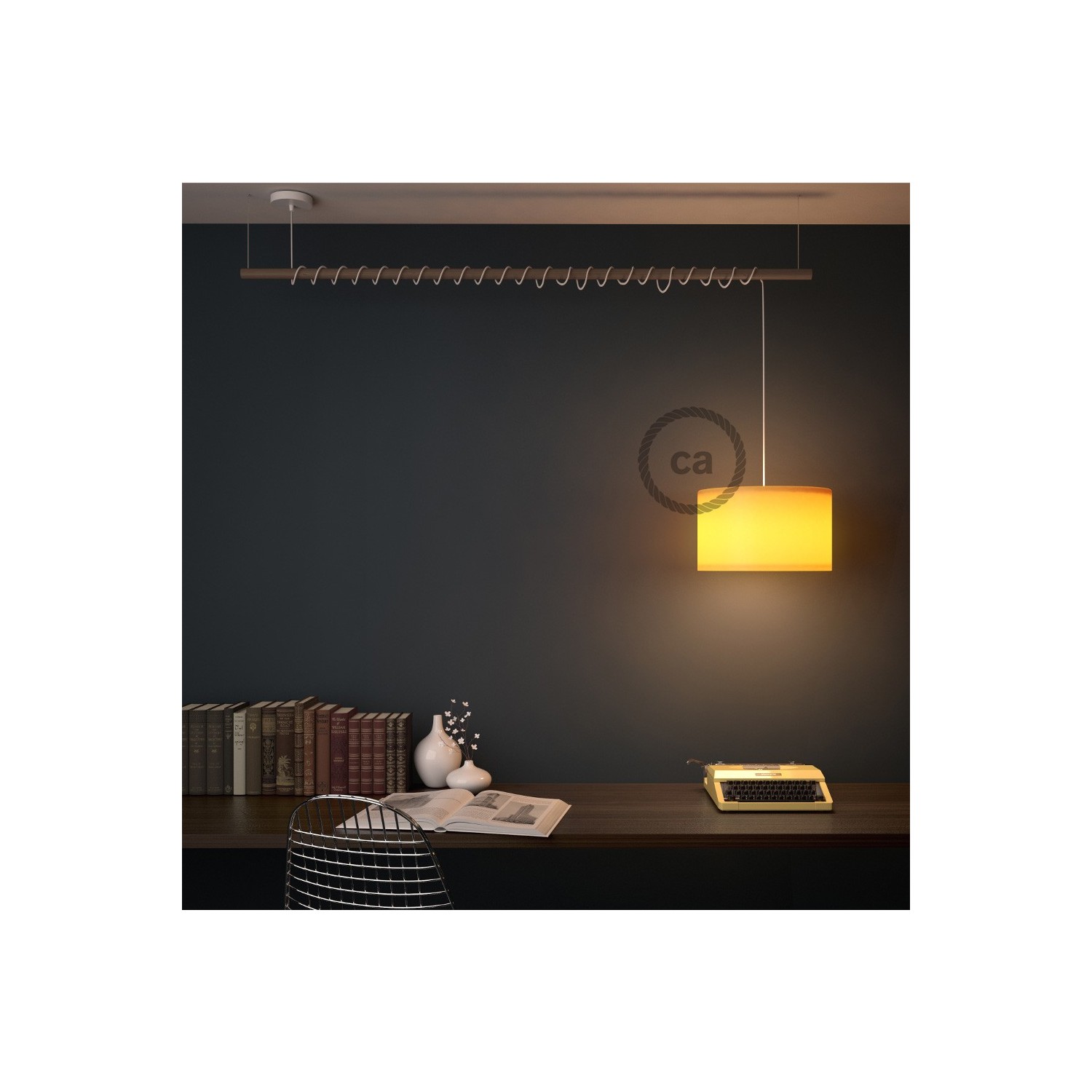 Verlichtingspendel E27 geschikt voor lampenkap. Hanglamp met strepen motief roze linnen en katoen textielkabel – RD51