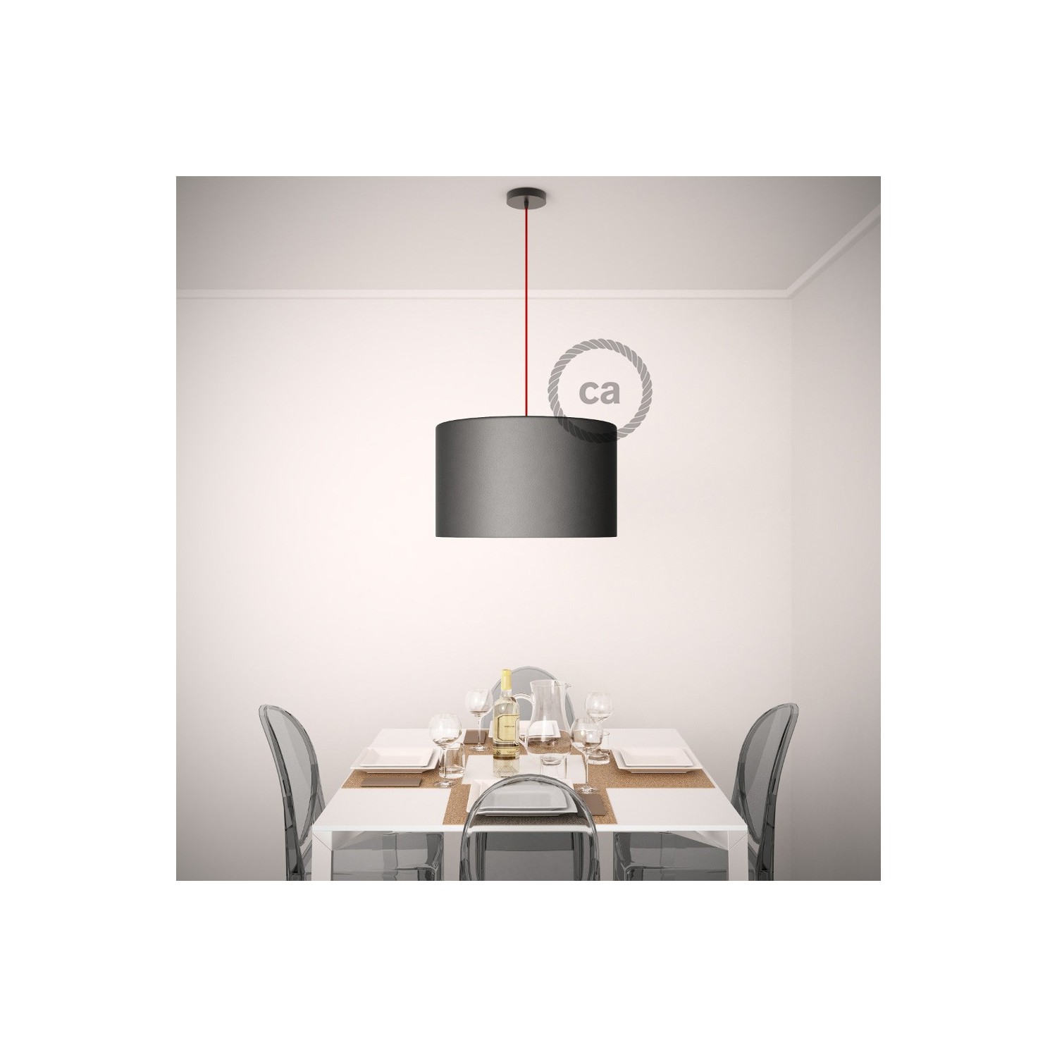 Verlichtingspendel E27 geschikt voor lampenkap. Hanglamp met goud glinsterend viscose textielkabel – RL05