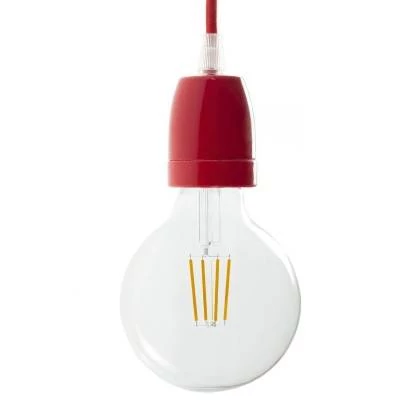 Porseleinen E27 fitting - rood