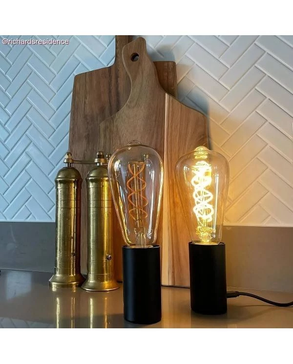 LED Lamp goud B01 5V Collectie Spiraal Filament Edison ST64 1,3W E27 Dimbaar 2500K