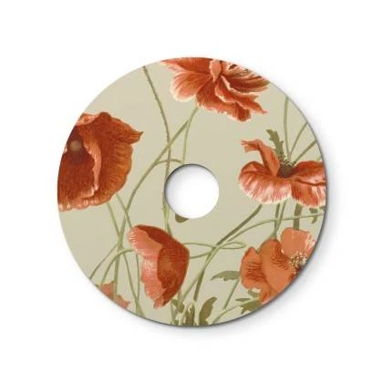 Ellepì mini platte lampenkap met bloemmotieven 'Blossom Haven', 24 cm diameter - Made in Italy - botanisch papaver