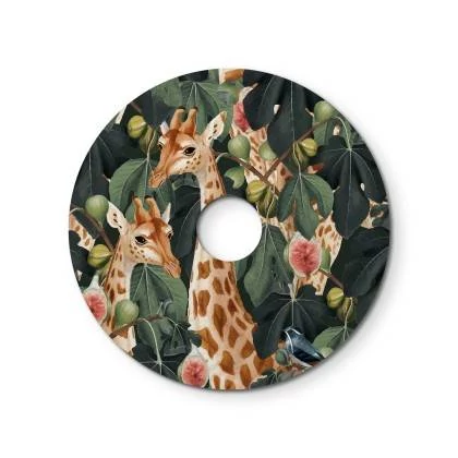 Ellepì mini platte lampenkap met jungle dieren 'Wildlife Whispers', 24 cm diameter - Made in Italy - dieren giraffen