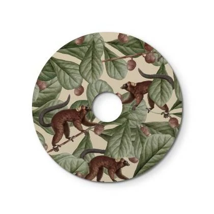 Ellepì mini platte lampenkap met jungle dieren 'Wildlife Whispers', 24 cm diameter - Made in Italy - dieren lemuren