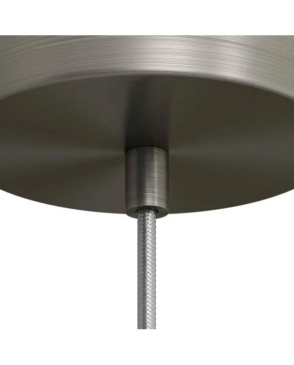Cilindrische metalen kabelklem compleet met pendelbuis, moer en ring - 2 stuks