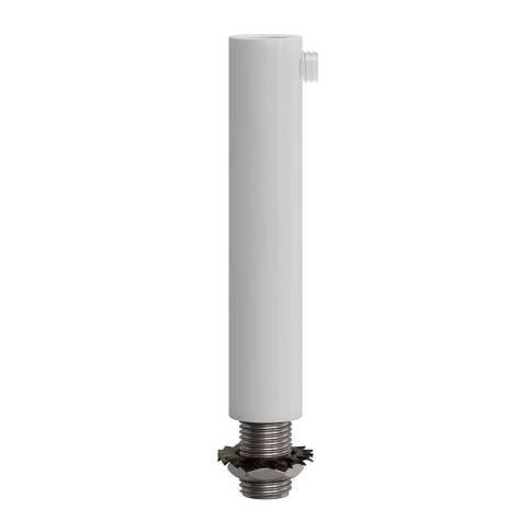 Cilindrische metalen kabelklem van 7 cm, compleet met pendelbuis, moer en ring