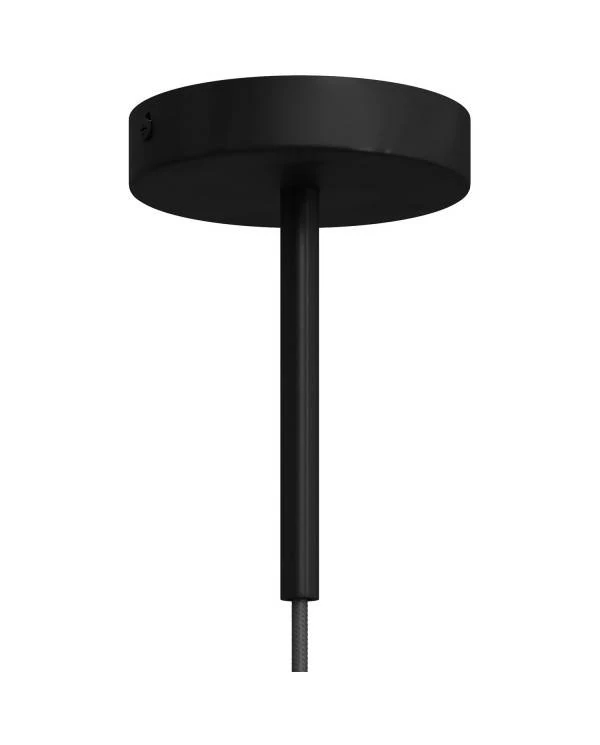 Cilindrische metalen kabelklem van 15 cm, compleet met pendelbuis, moer en ring