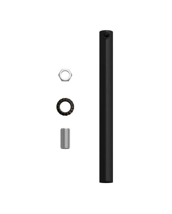 Cilindrische metalen kabelklem van 15 cm, compleet met pendelbuis, moer en ring