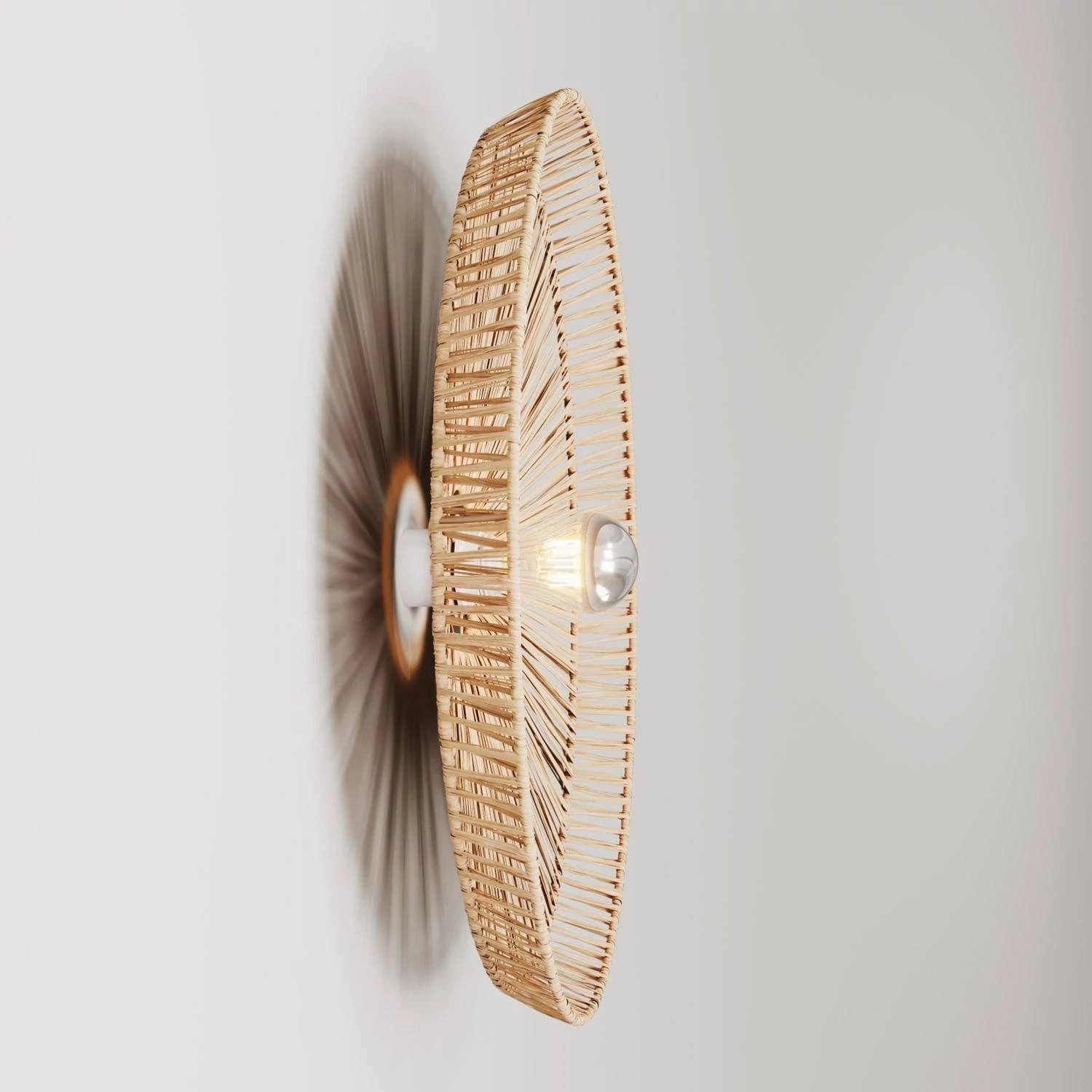 Wand- en plafondlamp met Tahiti raffia lampenkap