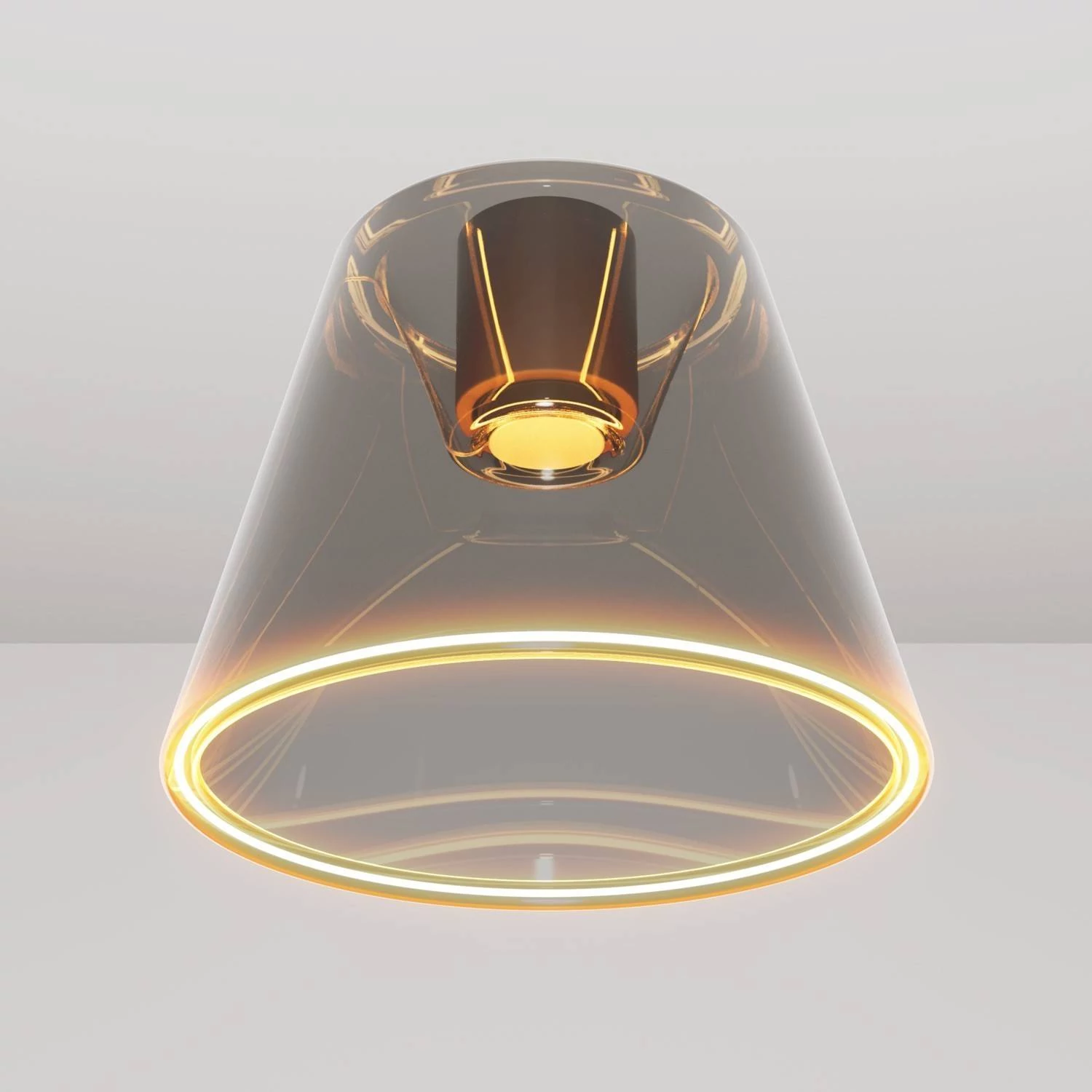 Design plafondlamp met rokerige kegelvormige Ghost bol