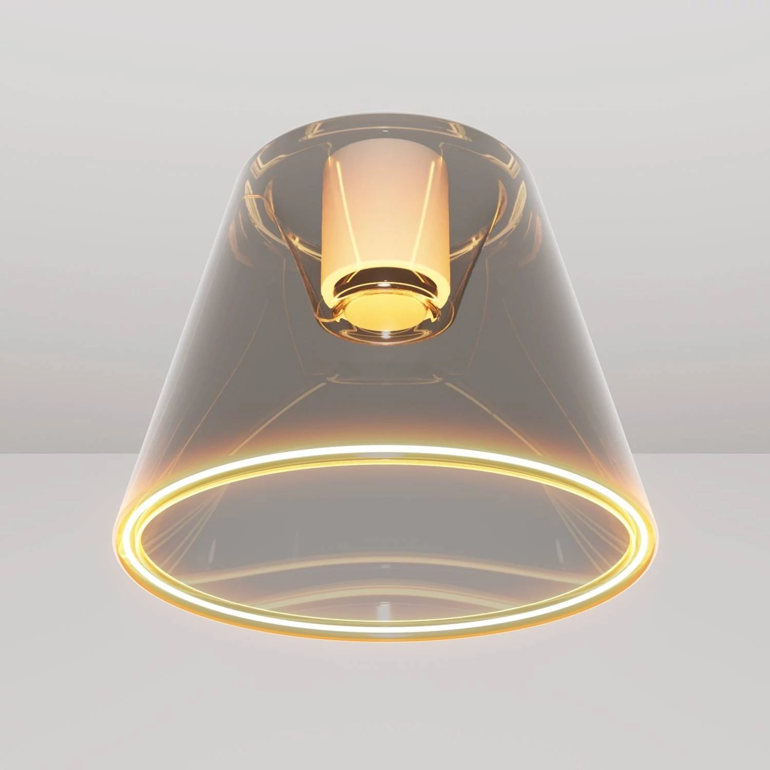 Design plafondlamp met rokerige kegelvormige Ghost bol