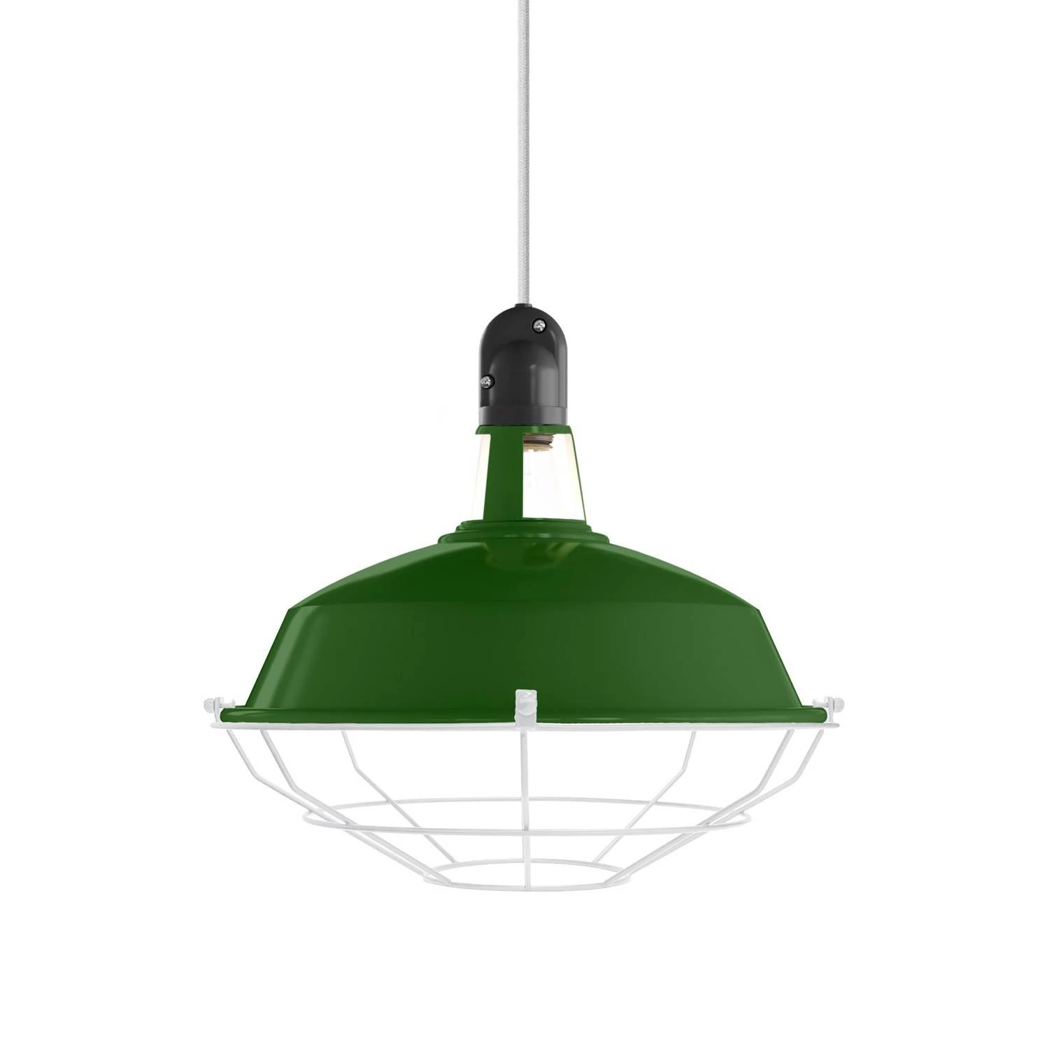 Harbour lampenkap met metalen kooi - groen