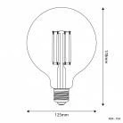 LED heldere gloeilamp G125 7W 806Lm E27 3500K Dimbaar - N04