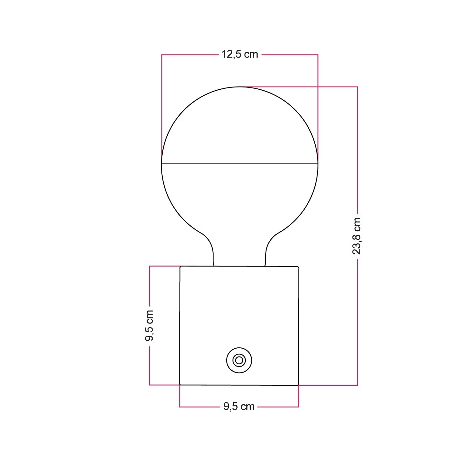 Cabless03 oplaadbare lamp met half zilveren lichtbron