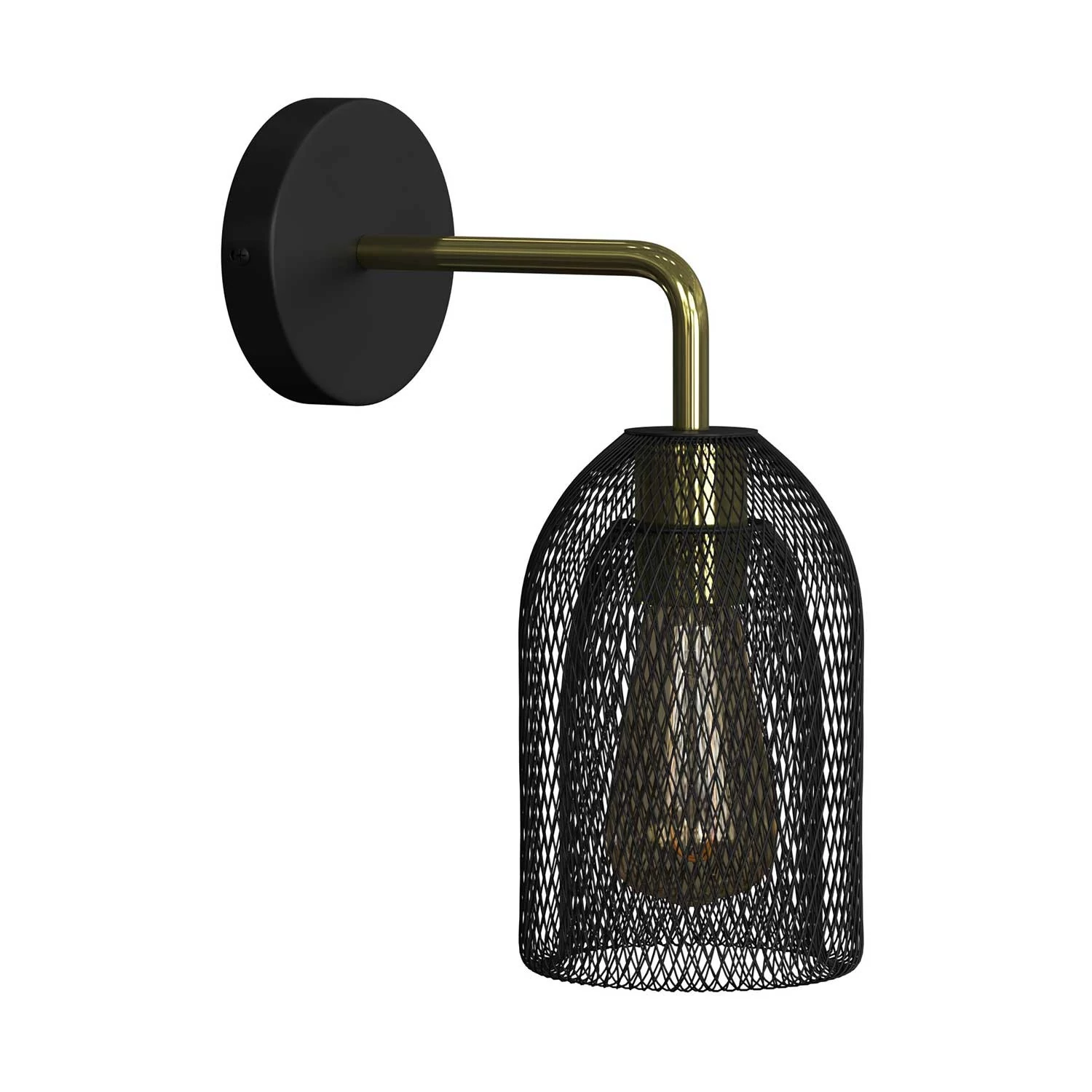 Fermaluce Metal met Ghostbell lampenkap, metalen wandlamp met gebogen arm