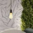 Ophanging gemaakt in Italië met gedraaide textiel kabel en aluminium mof