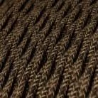 Ophanging gemaakt in Italië met gedraaide textiel kabel en aluminium mof