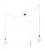 Spider - 3 lichts-meervoudige hanglamp, Made in Italy, compleet met strijkijzersnoer en Druppel-lampenkap