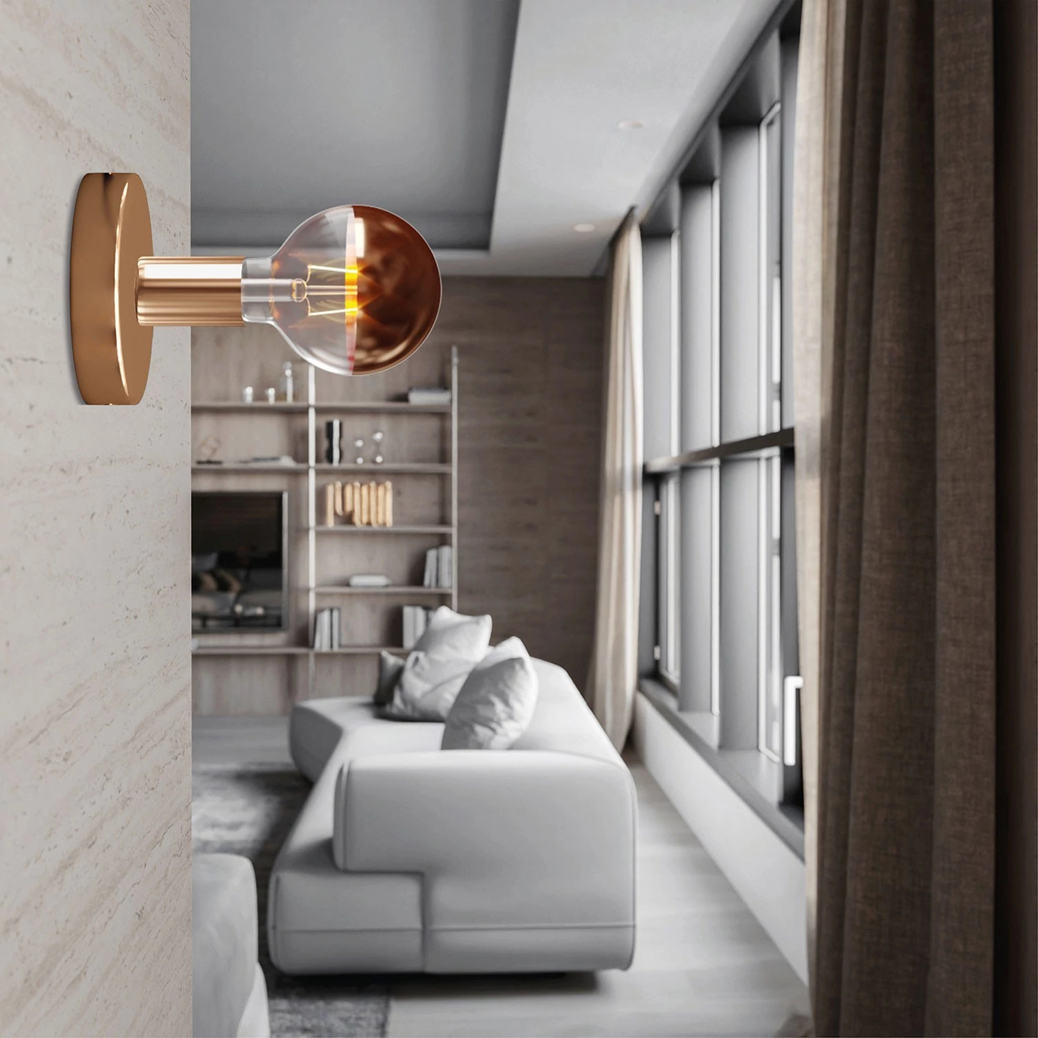 Fermaluce metalen lamp met Globe LED lichtbron