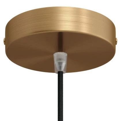 Strak design 1-gaats 120 mm. cilindrische metalen plafondkap - geborsteld brons - luxe conische