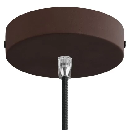 Strak design 1-gaats 120 mm. cilindrische metalen plafondkap - roestkleurig geverfd - luxe conische