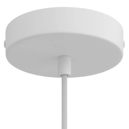 Strak design 1-gaats 120 mm. cilindrische metalen plafondkap - mat wit - design cilindrische