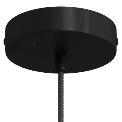 Strak design 1-gaats 120 mm. cilindrische metalen plafondkap - zwart - design cilindrische