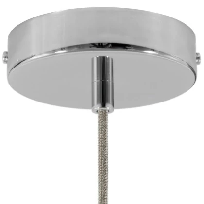 Strak design 1-gaats 120 mm. cilindrische metalen plafondkap - chroom - design cilindrische