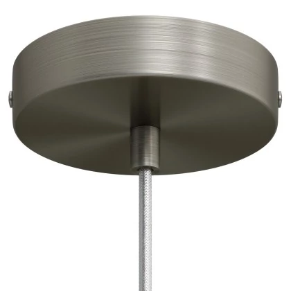 Strak design 1-gaats 120 mm. cilindrische metalen plafondkap - geborsteld titanium - design cilindrische