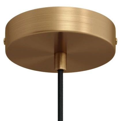Strak design 1-gaats 120 mm. cilindrische metalen plafondkap - geborsteld brons - design cilindrische