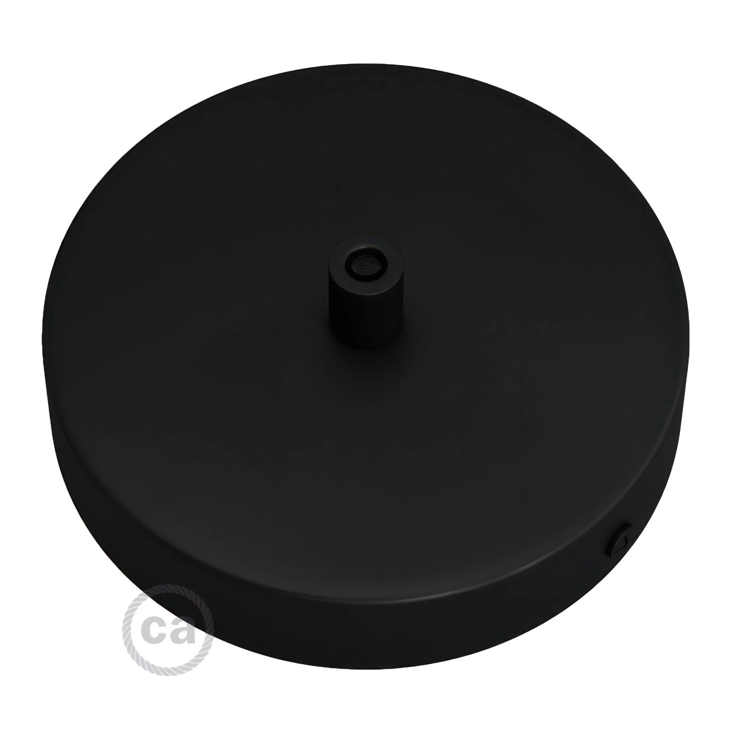 Strak design 1-gaats 120 mm. cilindrische metalen plafondkap