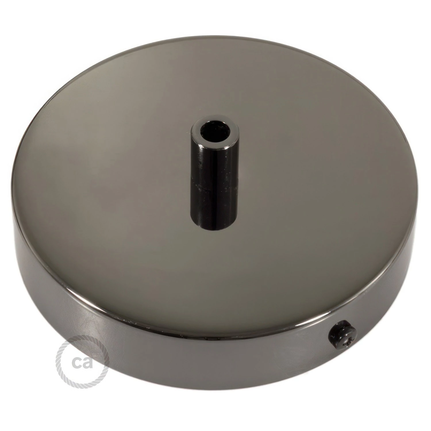 Strak design 1-gaats 120 mm. cilindrische metalen plafondkap