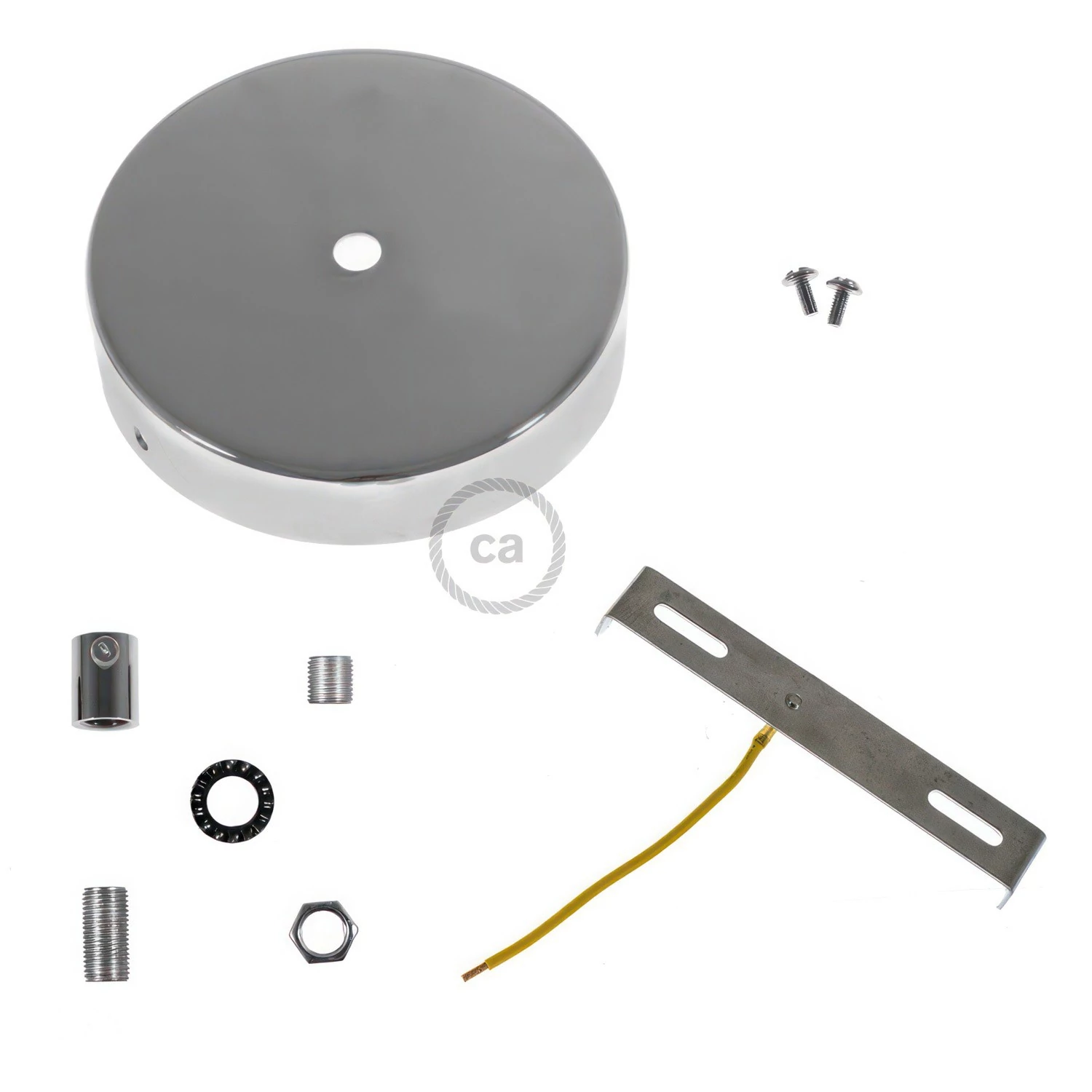 Strak design 1-gaats 120 mm. cilindrische metalen plafondkap