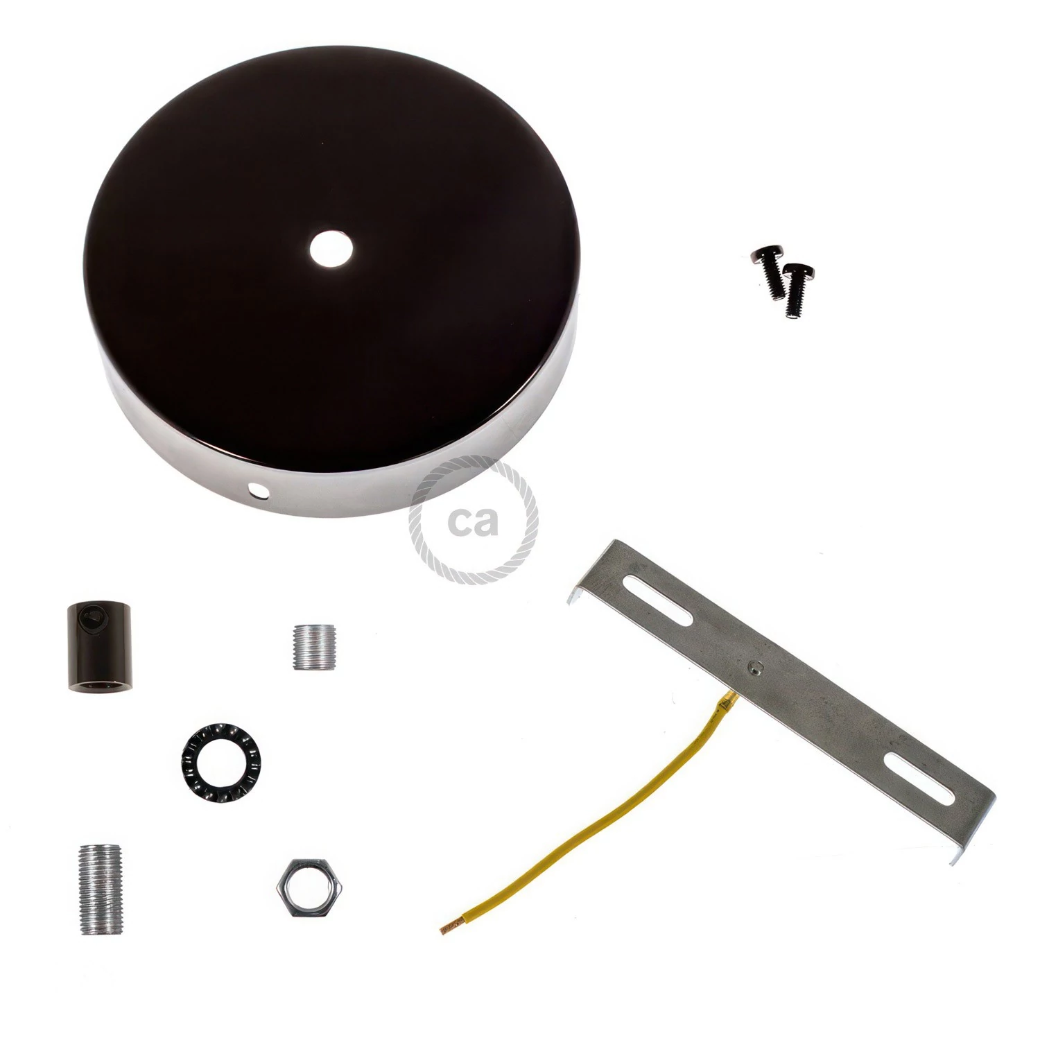 Strak design 1-gaats 120 mm. cilindrische metalen plafondkap
