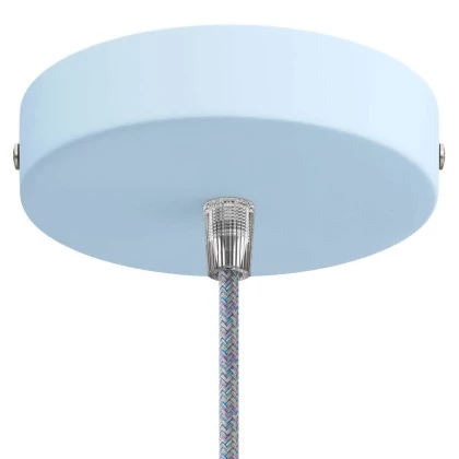 Strak design 1-gaats 120 mm. cilindrische metalen plafondkap - zachtblauw - luxe conische