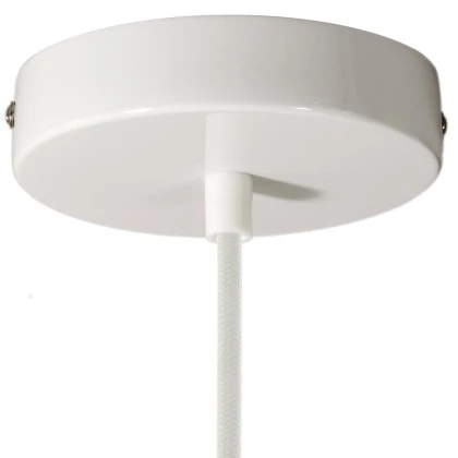 Strak design 1-gaats 120 mm. cilindrische metalen plafondkap - glanzend wit - design cilindrische