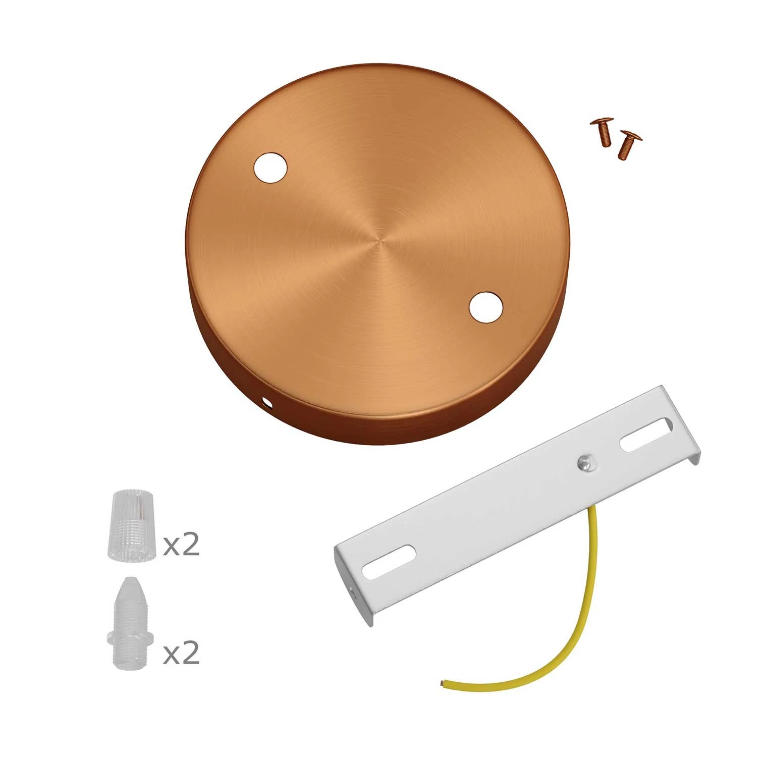 Strak design 2-gaats 120 mm. cilindrische metalen plafondkap