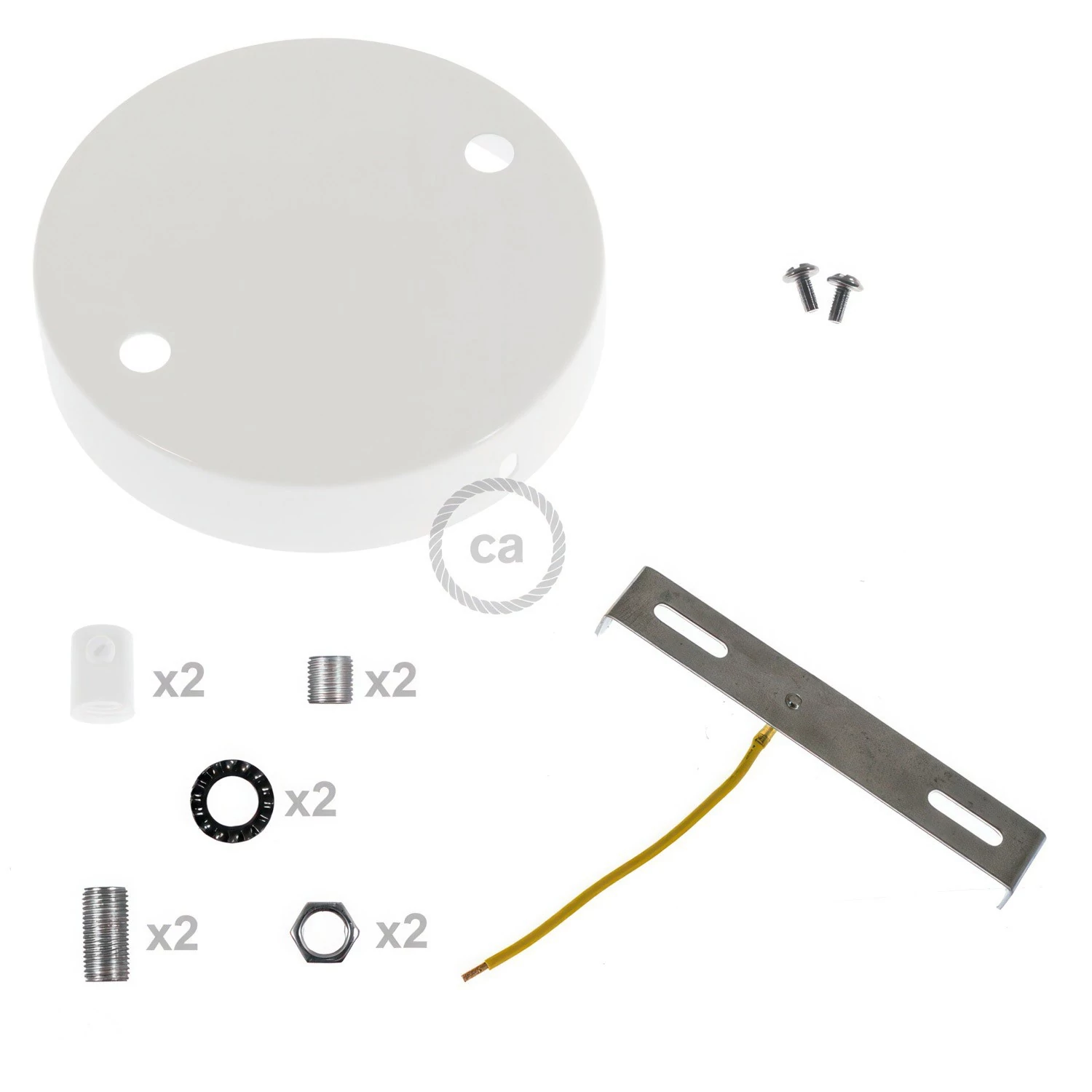 Strak design 2-gaats 120 mm. cilindrische metalen plafondkap