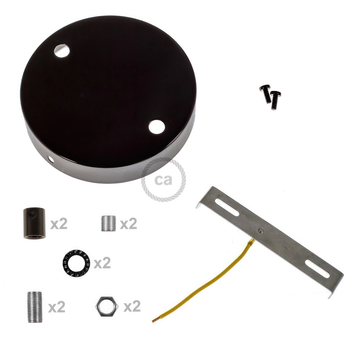 Strak design 2-gaats 120 mm. cilindrische metalen plafondkap