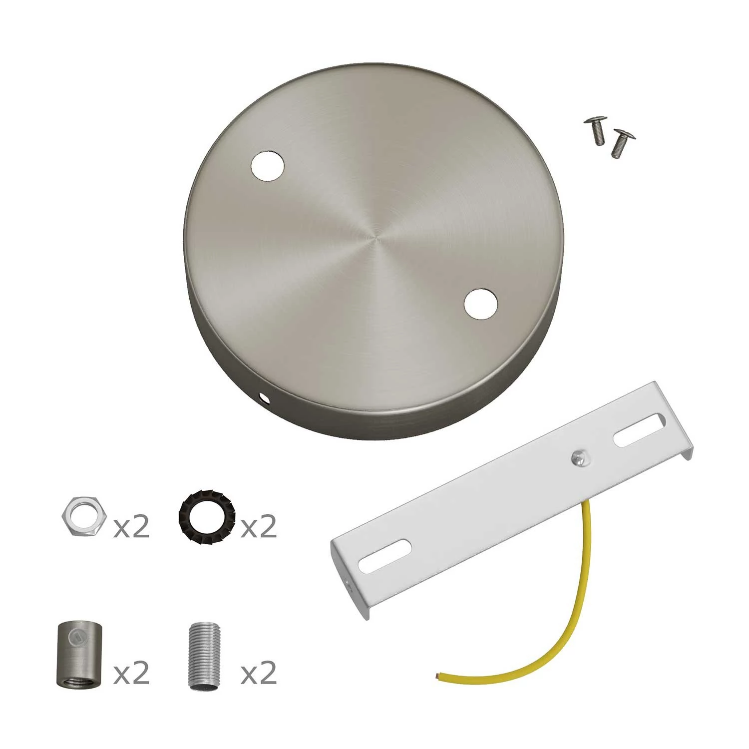 Strak design 2-gaats 120 mm. cilindrische metalen plafondkap
