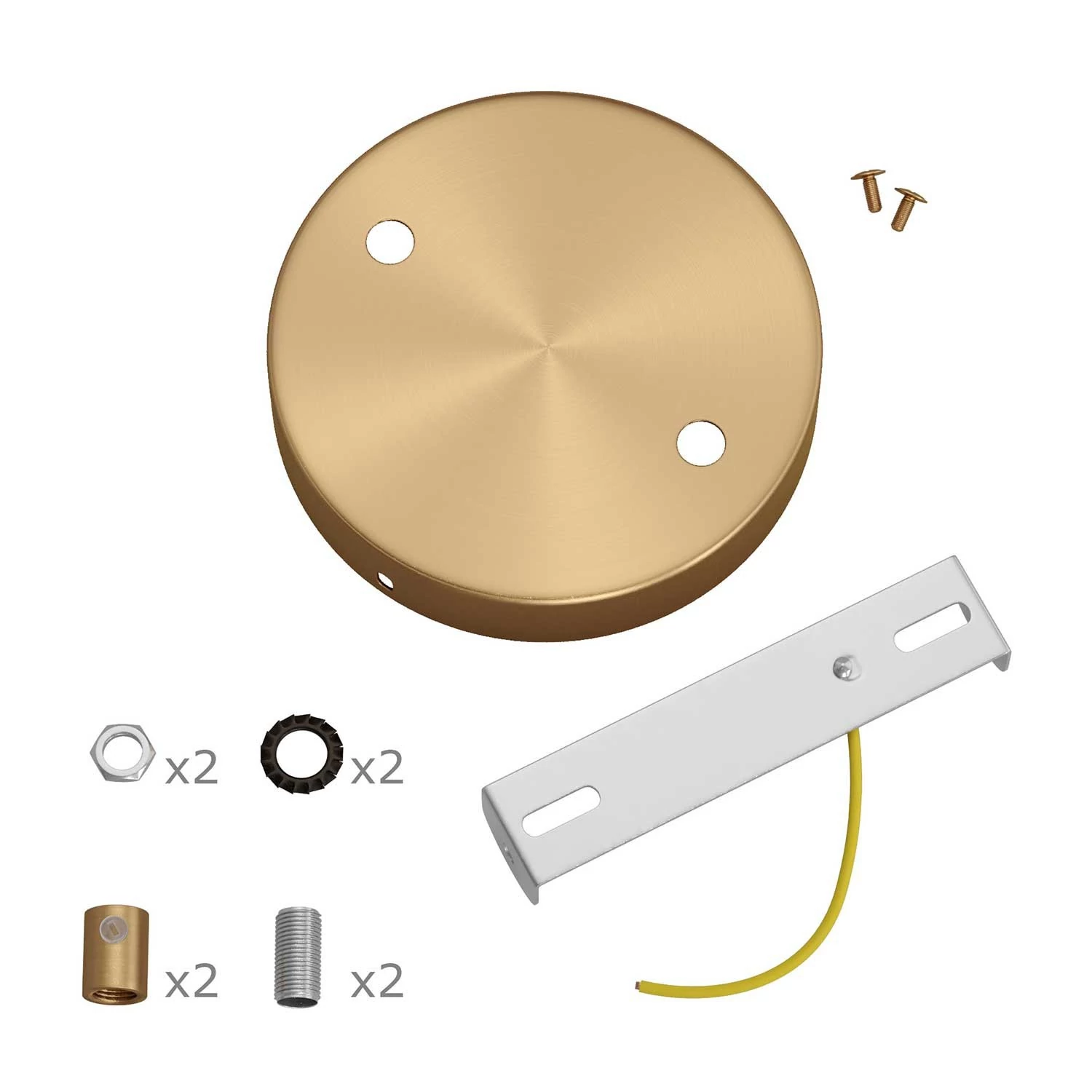 Strak design 2-gaats 120 mm. cilindrische metalen plafondkap