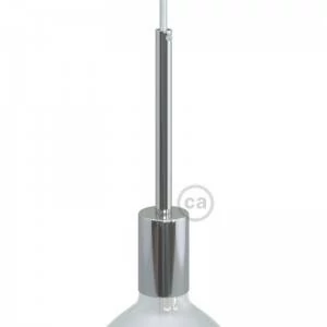 Cilindrische metalen E27 fittinghouder kit met 15 cm. trekontlaster