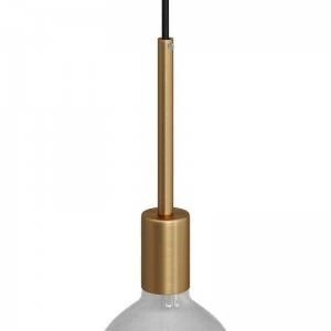 Cilindrische metalen E27 fittinghouder kit met 15 cm. trekontlaster