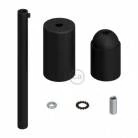 Cilindrische metalen E27 fittinghouder kit met 15 cm. trekontlaster