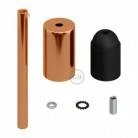 Cilindrische metalen E27 fittinghouder kit met 15 cm. trekontlaster
