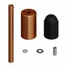 Cilindrische metalen E27 fittinghouder kit met 15 cm. trekontlaster